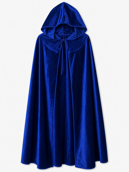 Velvet Hooded Cape, Royal Blue