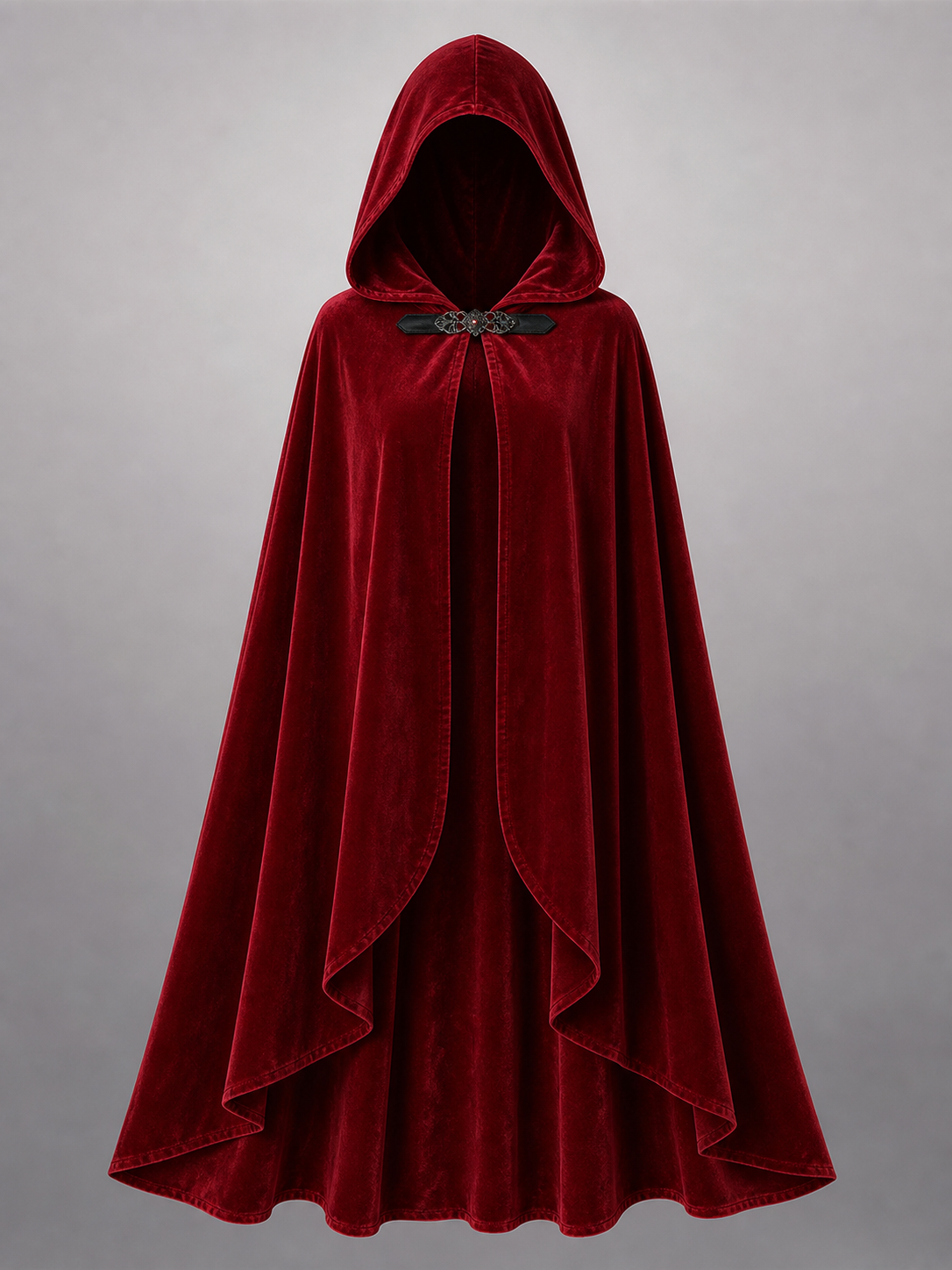 Red medieval carnival cloak with hood