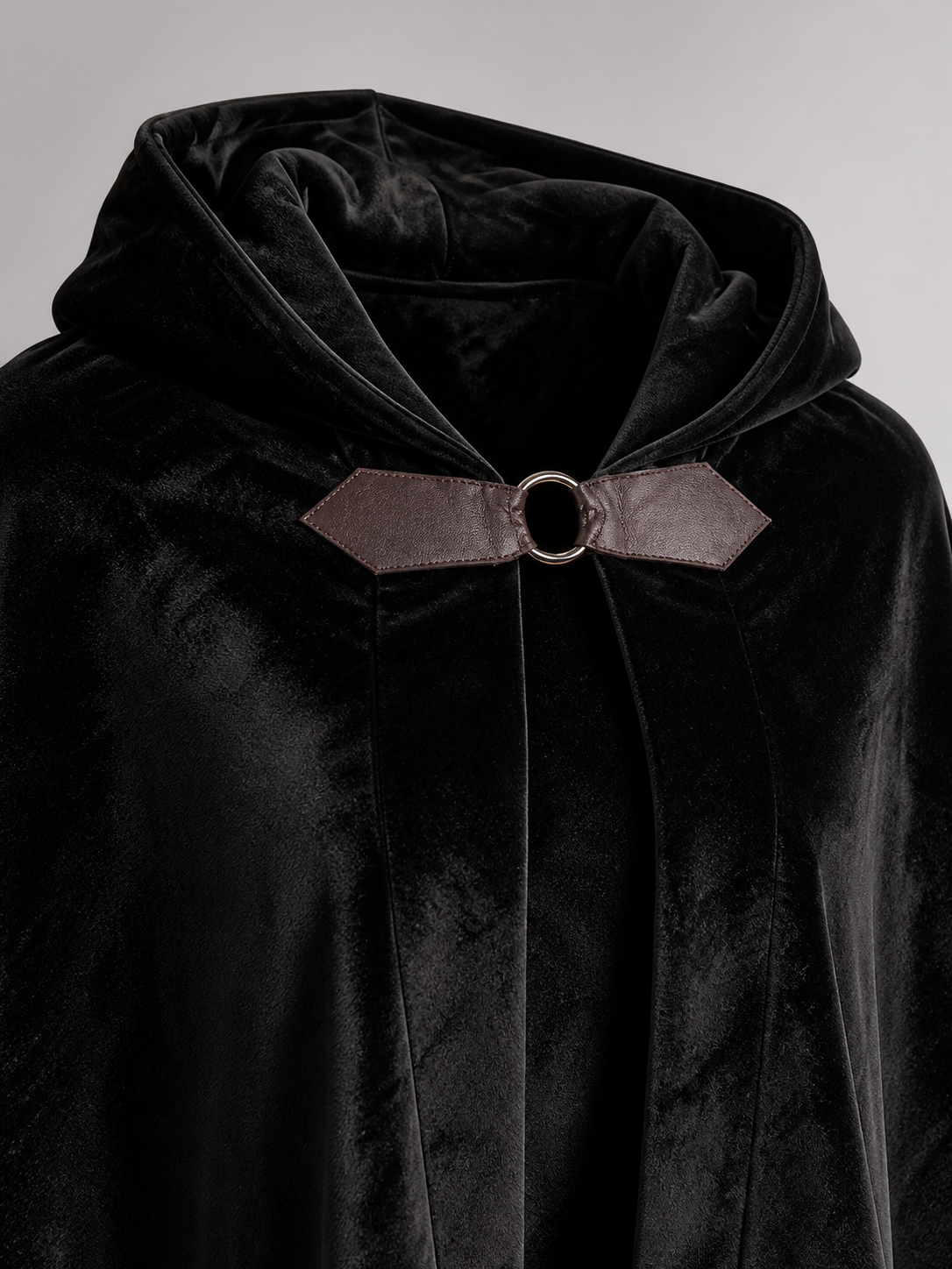 Black Carnival Cloak with Hood and Pattern