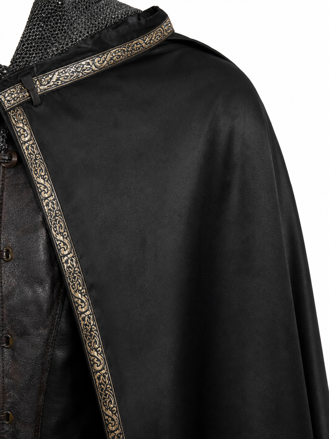 Black Medieval Hooded Carnival Cape