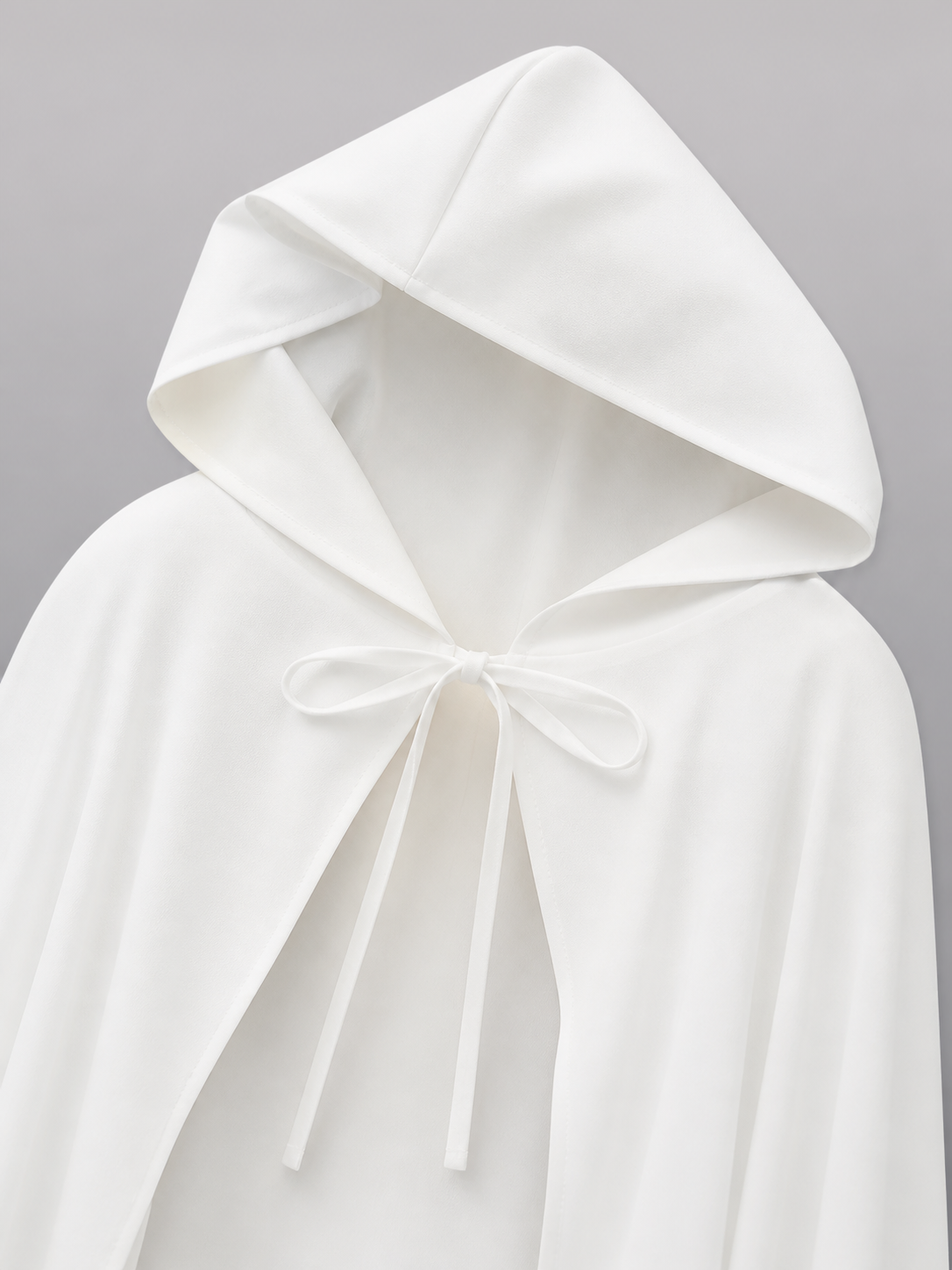 Long White Carnival Cloak with Hood