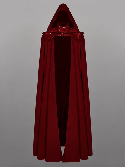 Burgundy Carnival Cloak with Hood