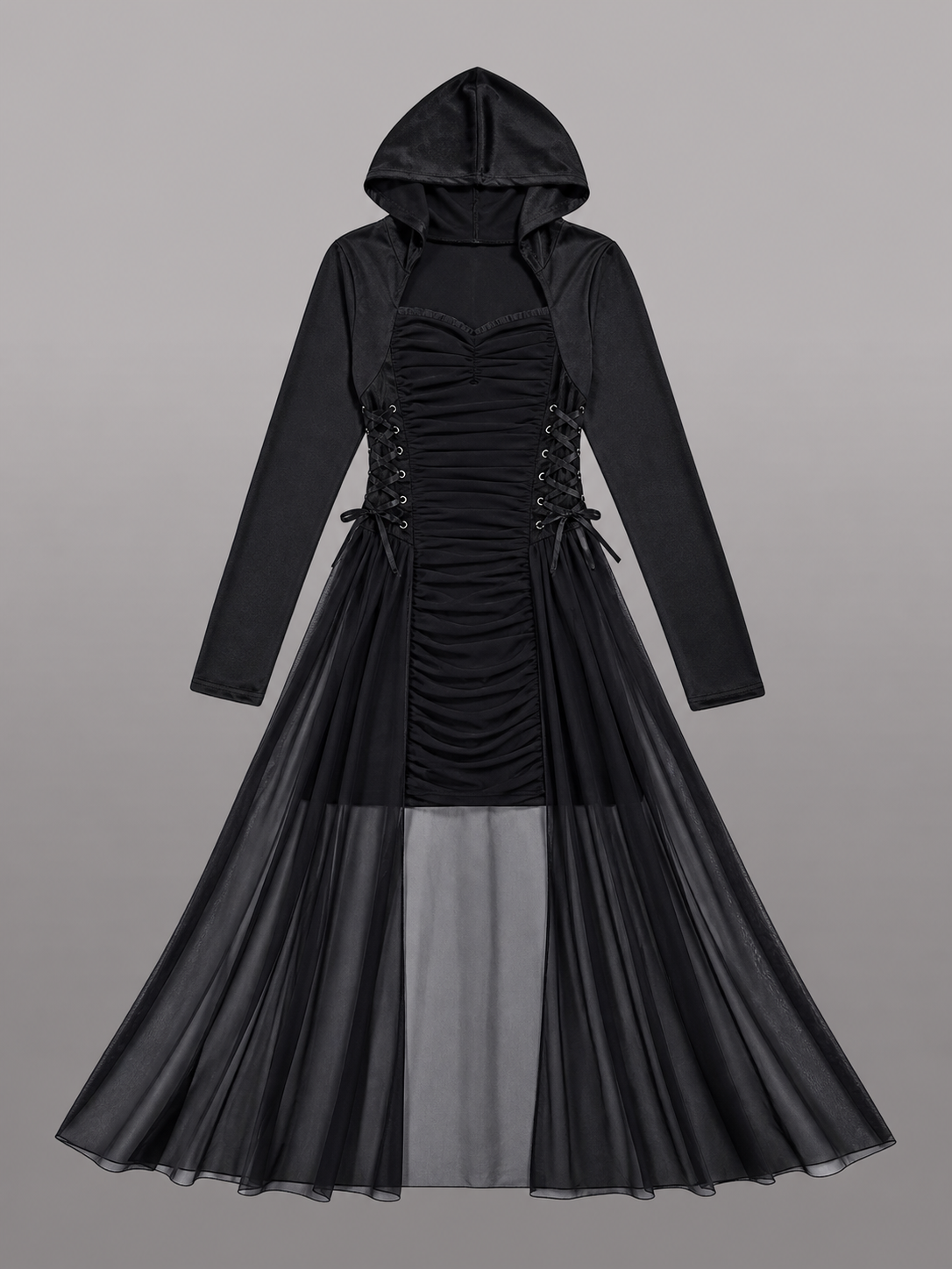 Black hooded costume cape for cosplay
