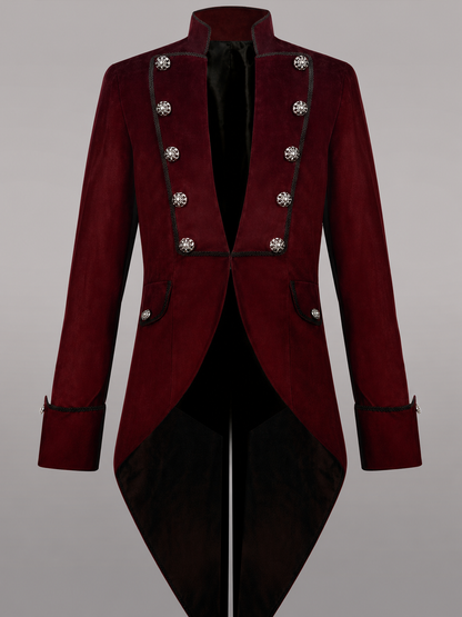 Costume Tailcoat in Burgundy with Black Lapels