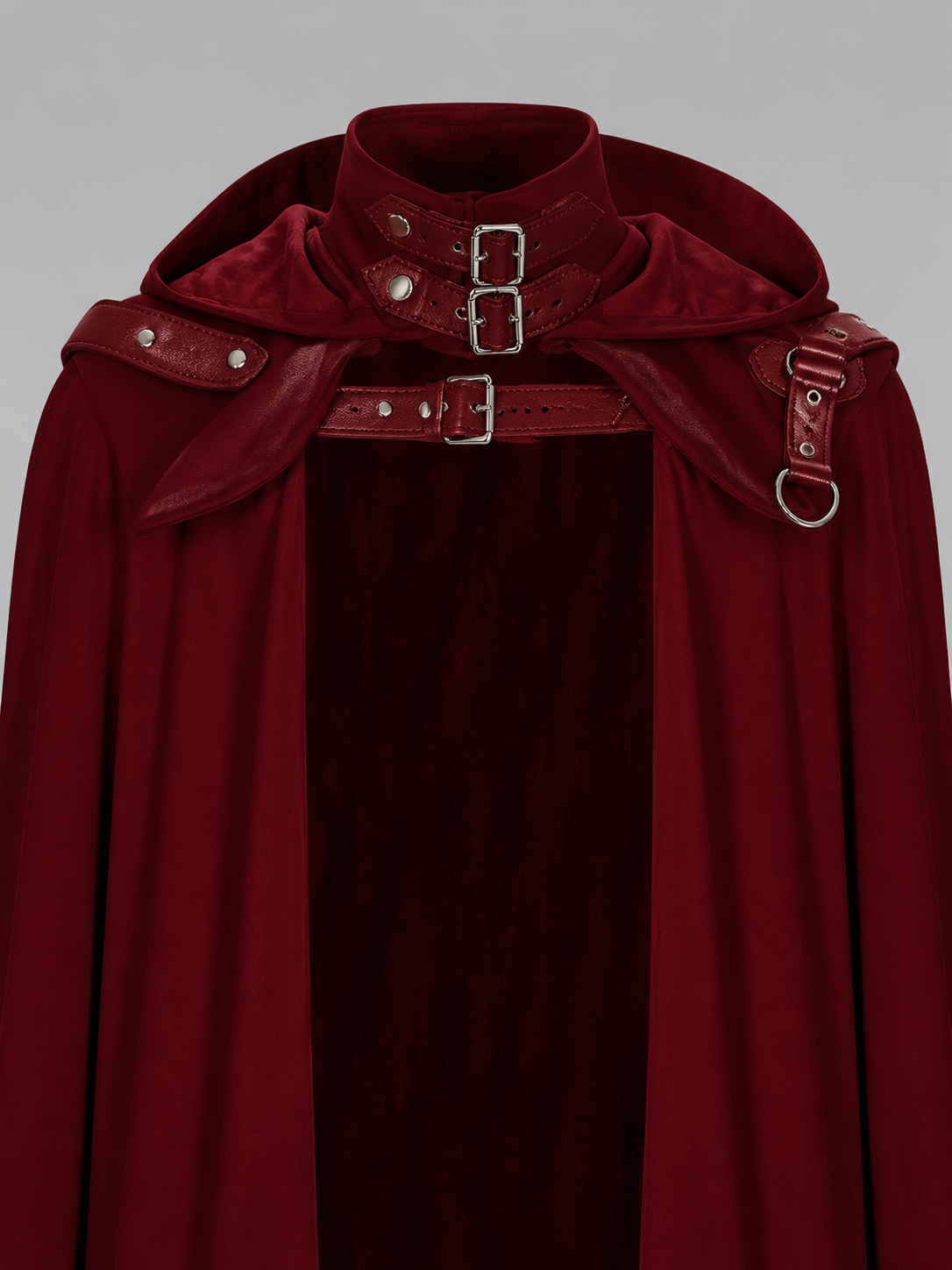 Burgundy Carnival Cloak with Hood