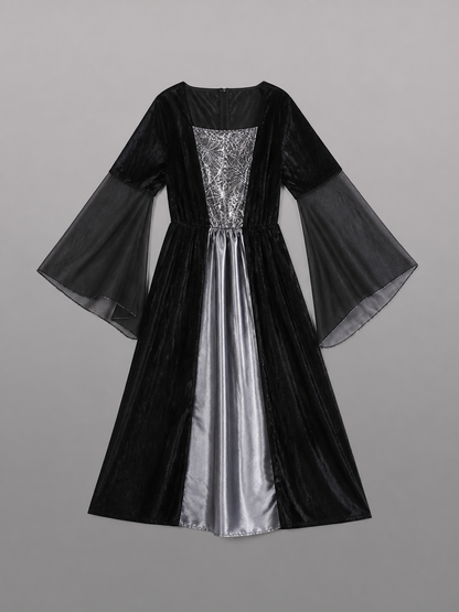 Witch Costume: Dress, Belt, and Pointed Hat