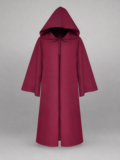 Maroon Medieval Hooded Carnival Cloak