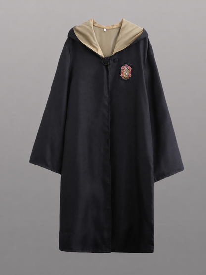 Black hooded carnival cloak for cosplay