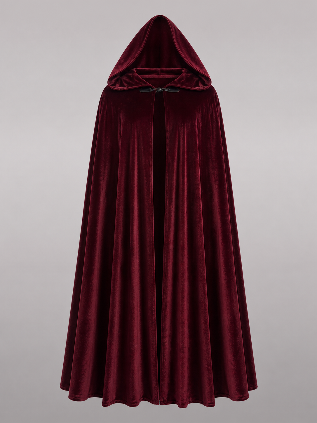 Burgundy Long Carnival Cloak with Hood