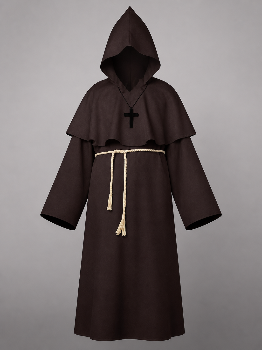 Dark Brown Hooded Carnival Cloak