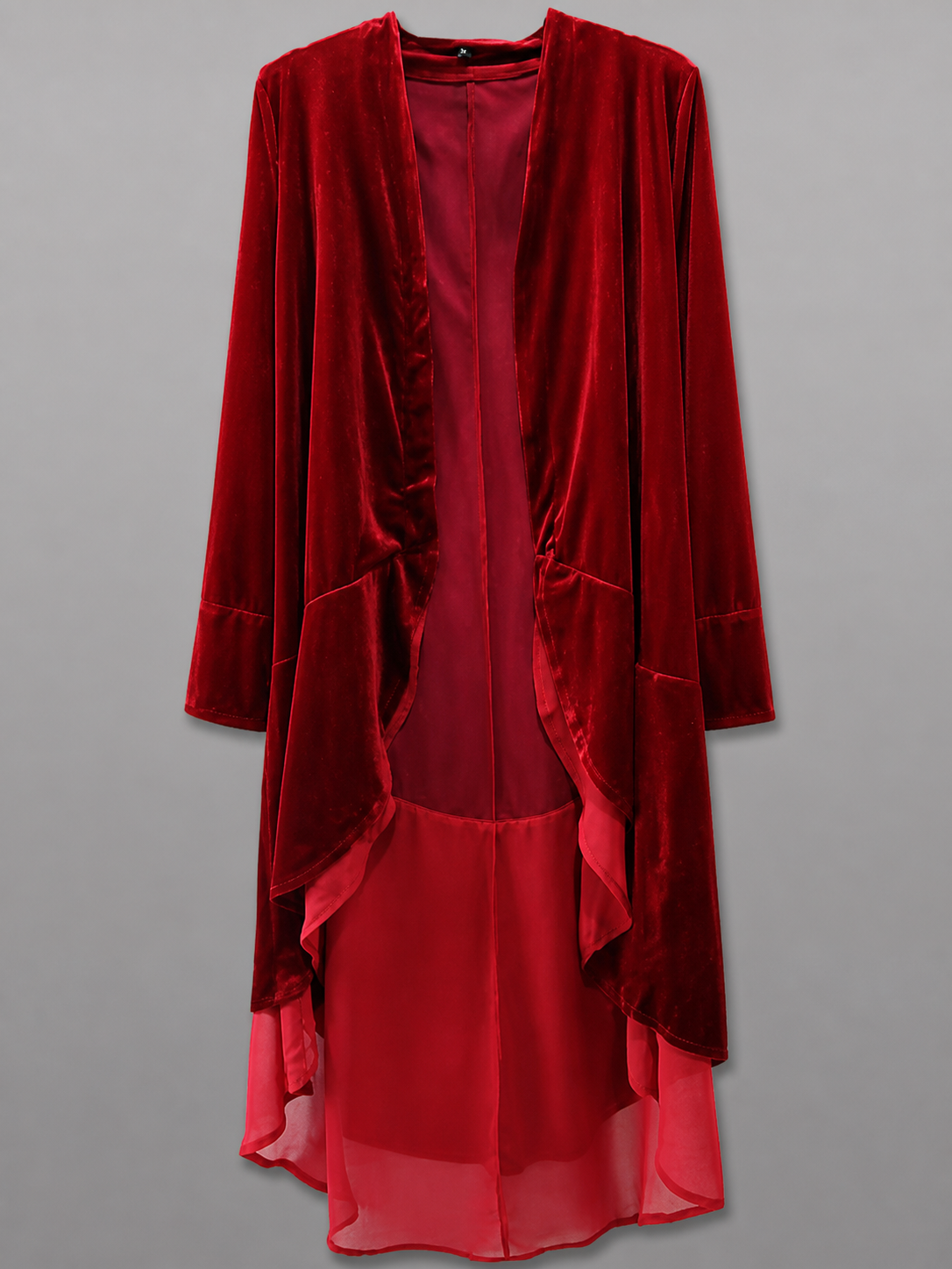 Red carnival cape with long sleeves