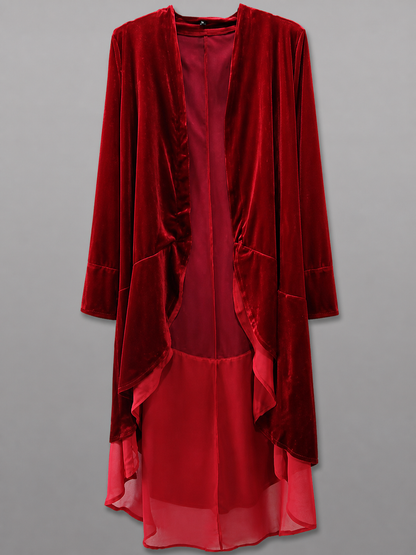 Red carnival cape with long sleeves