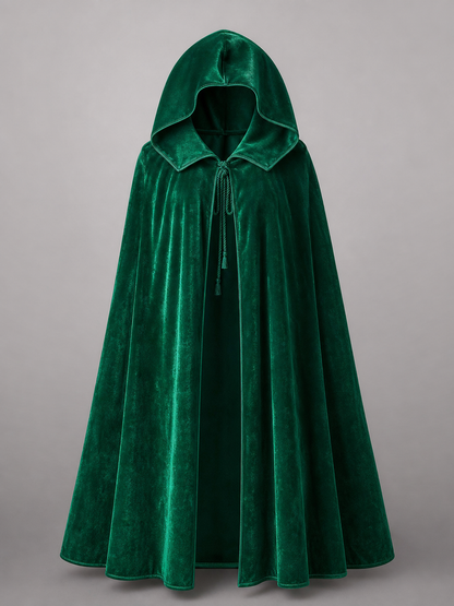Dark Green Hooded Costume Cloak