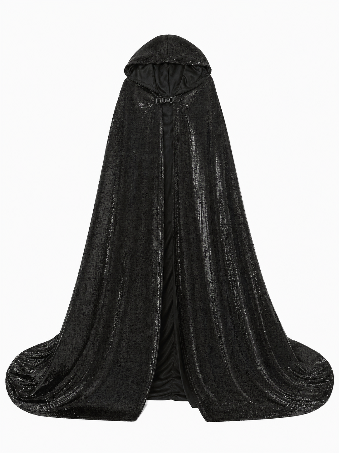 Black Gothic Hooded Carnival Cloak