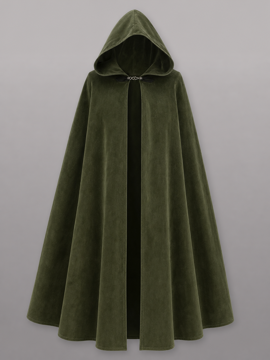 Long Green Hooded Costume Cloak
