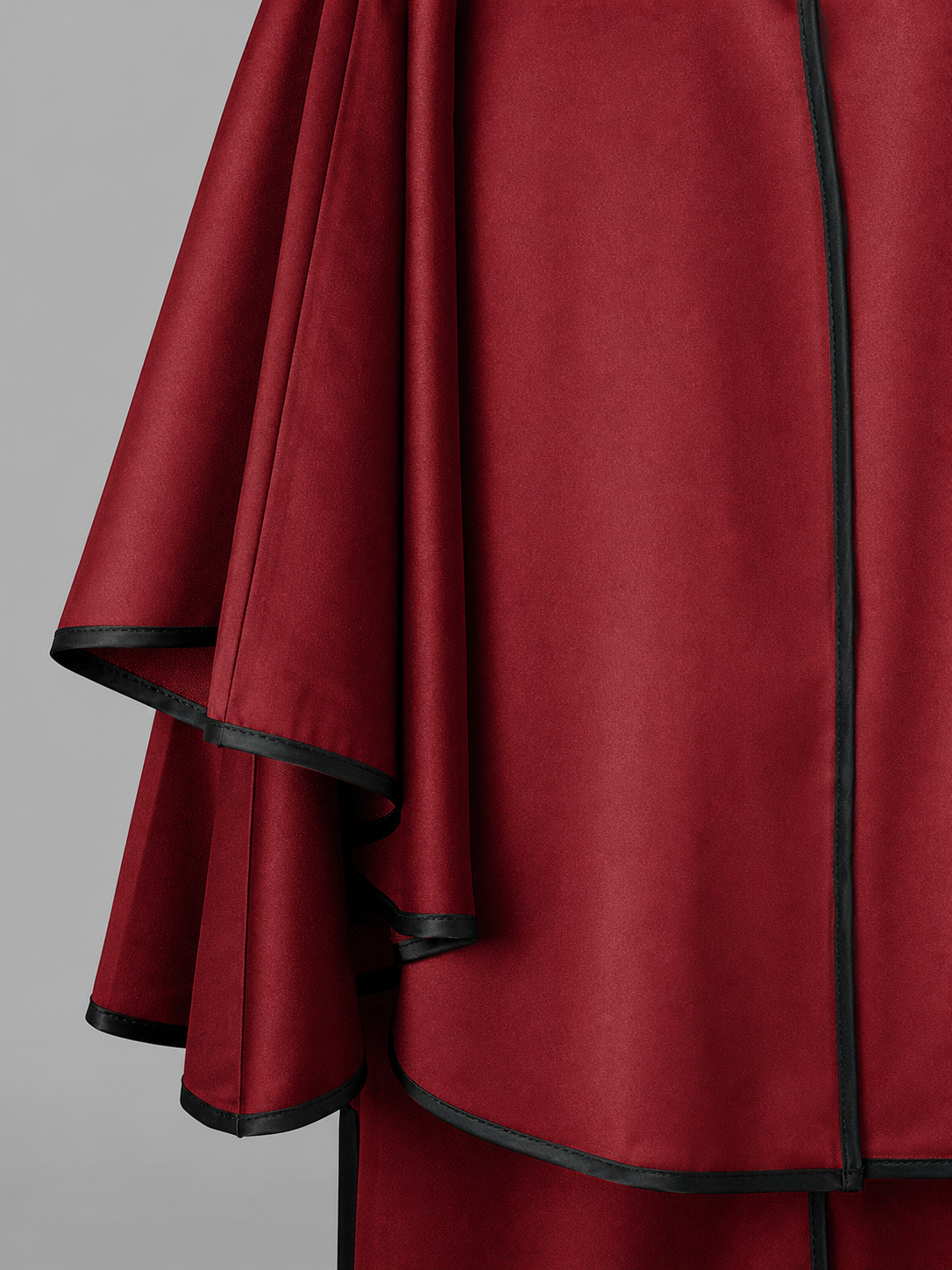 Long Burgundy Hooded Costume Cape