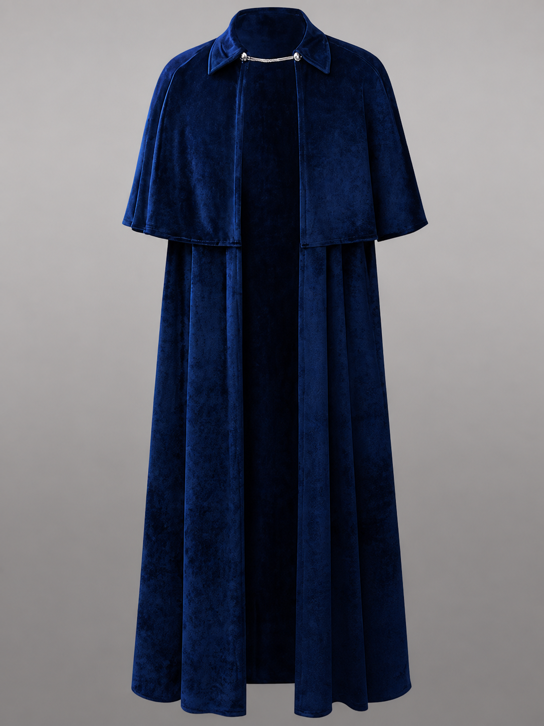 Blue Carnival Cloak, Long Style with Collar