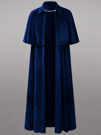 Blue Carnival Cloak, Long Style with Collar