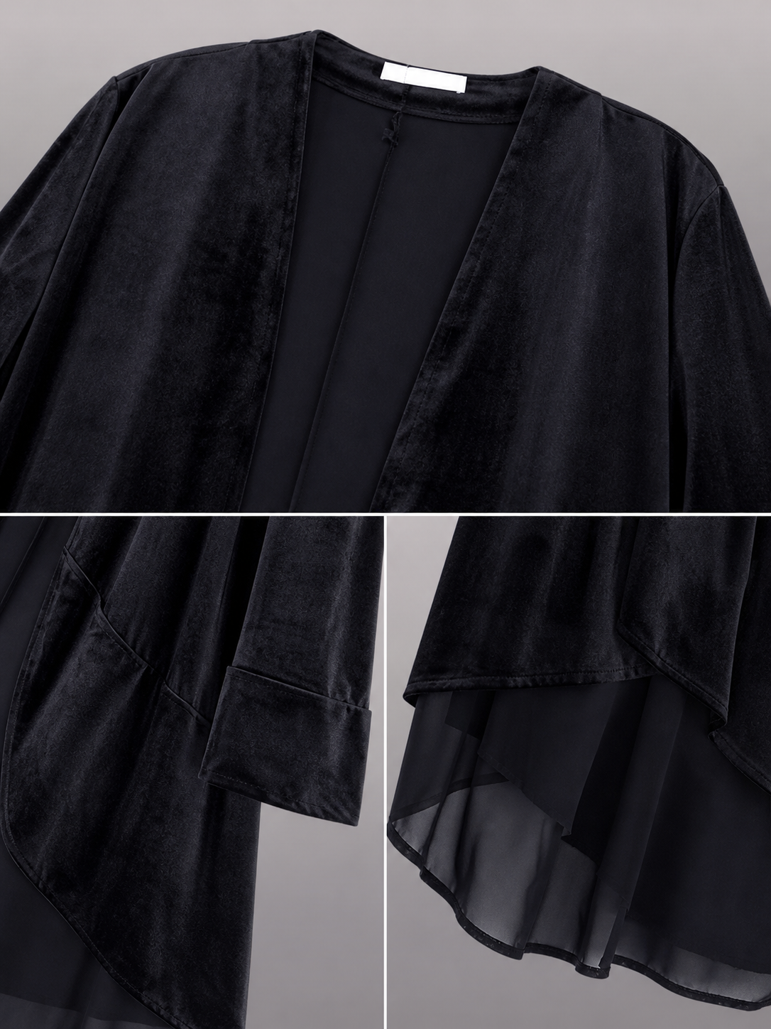 Black Carnival Cloak with Long Sleeves