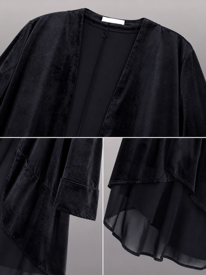 Black Carnival Cloak with Long Sleeves