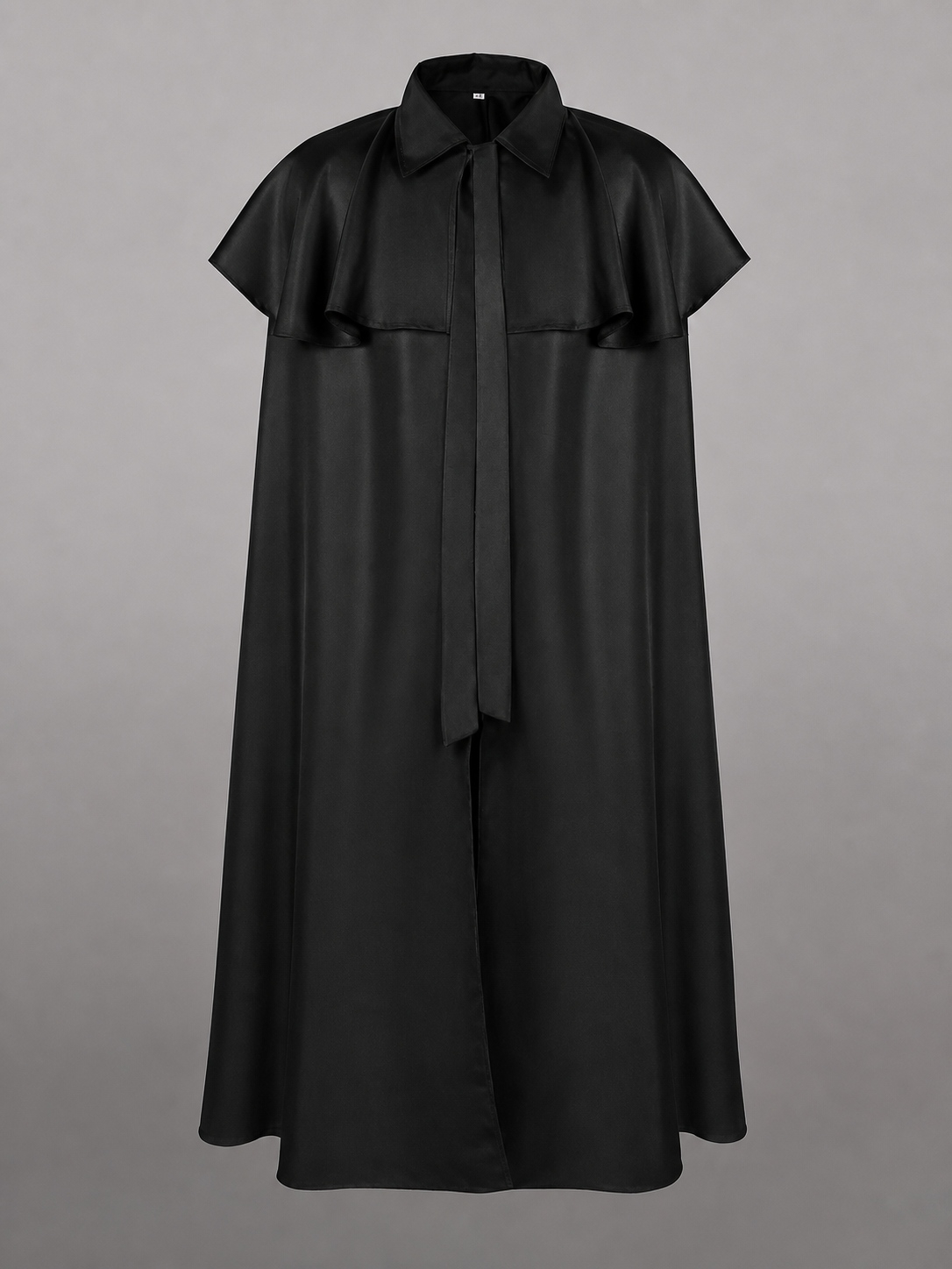 Black Dress with Cape and Short Sleeves