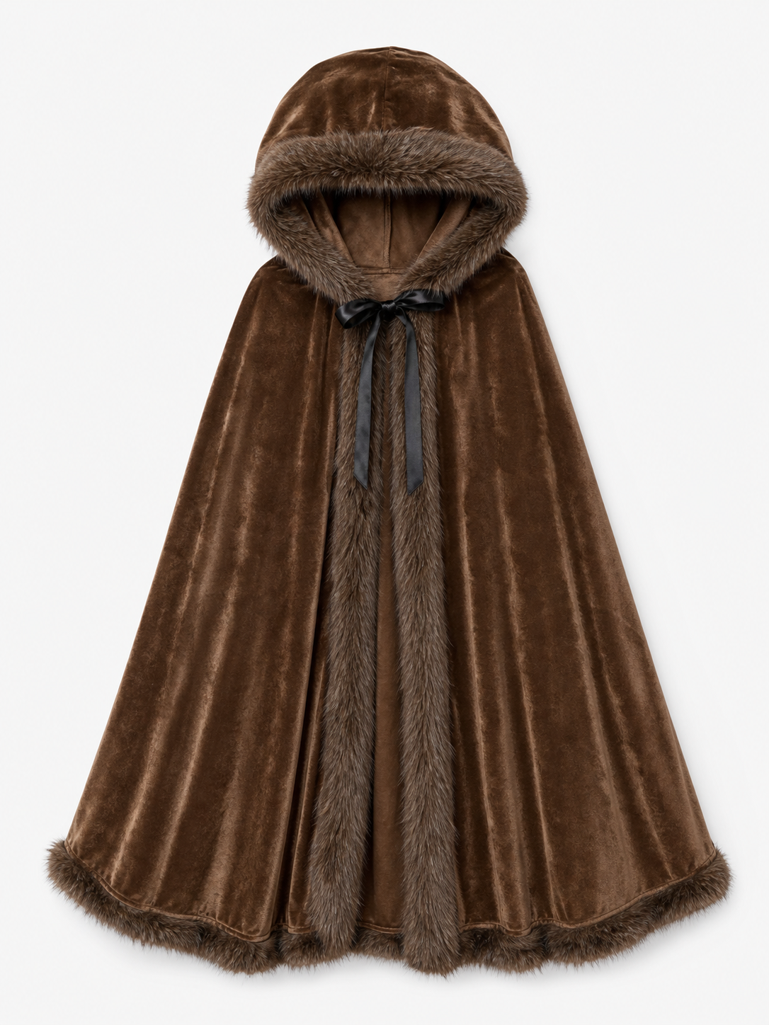 Brown Hooded Costume Cape