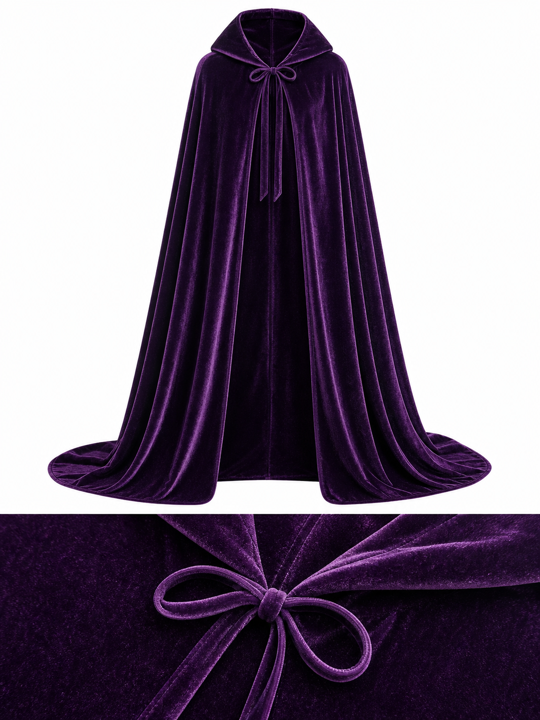 Dark Purple Carnival Cape with Hood