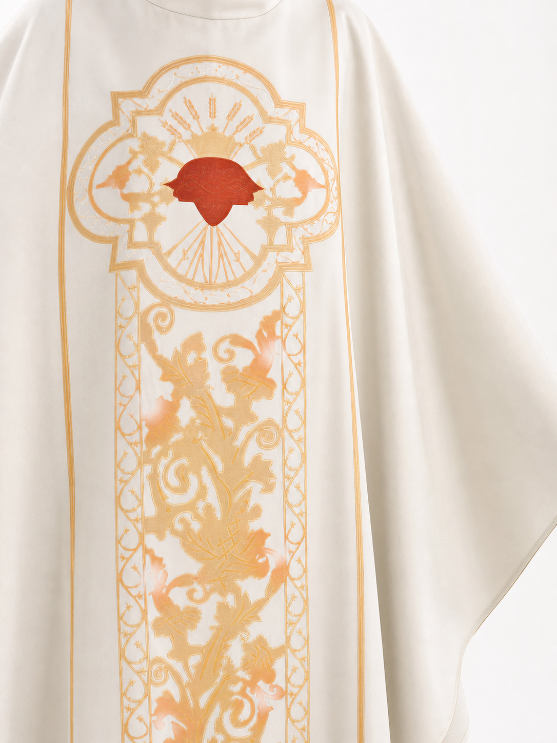 Ivory Carnival Cloak with Gold Decoration