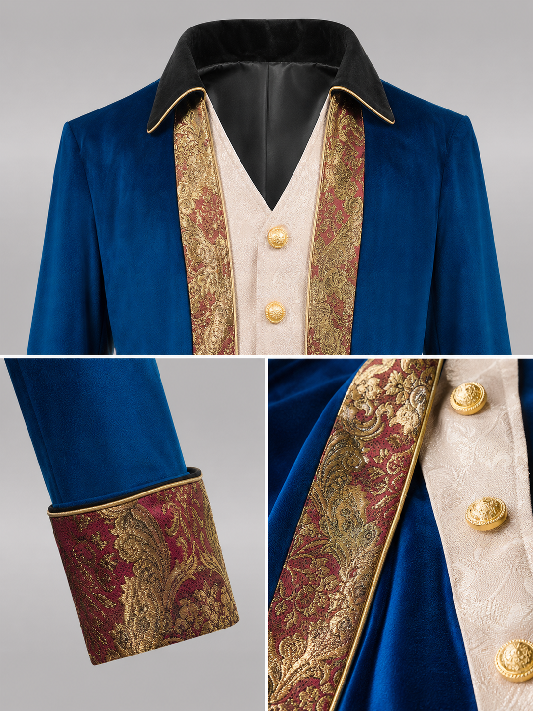 Vintage-Style Blue Carnival Tailcoat