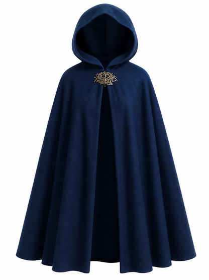 Blue Medieval Hooded Costume Cloak