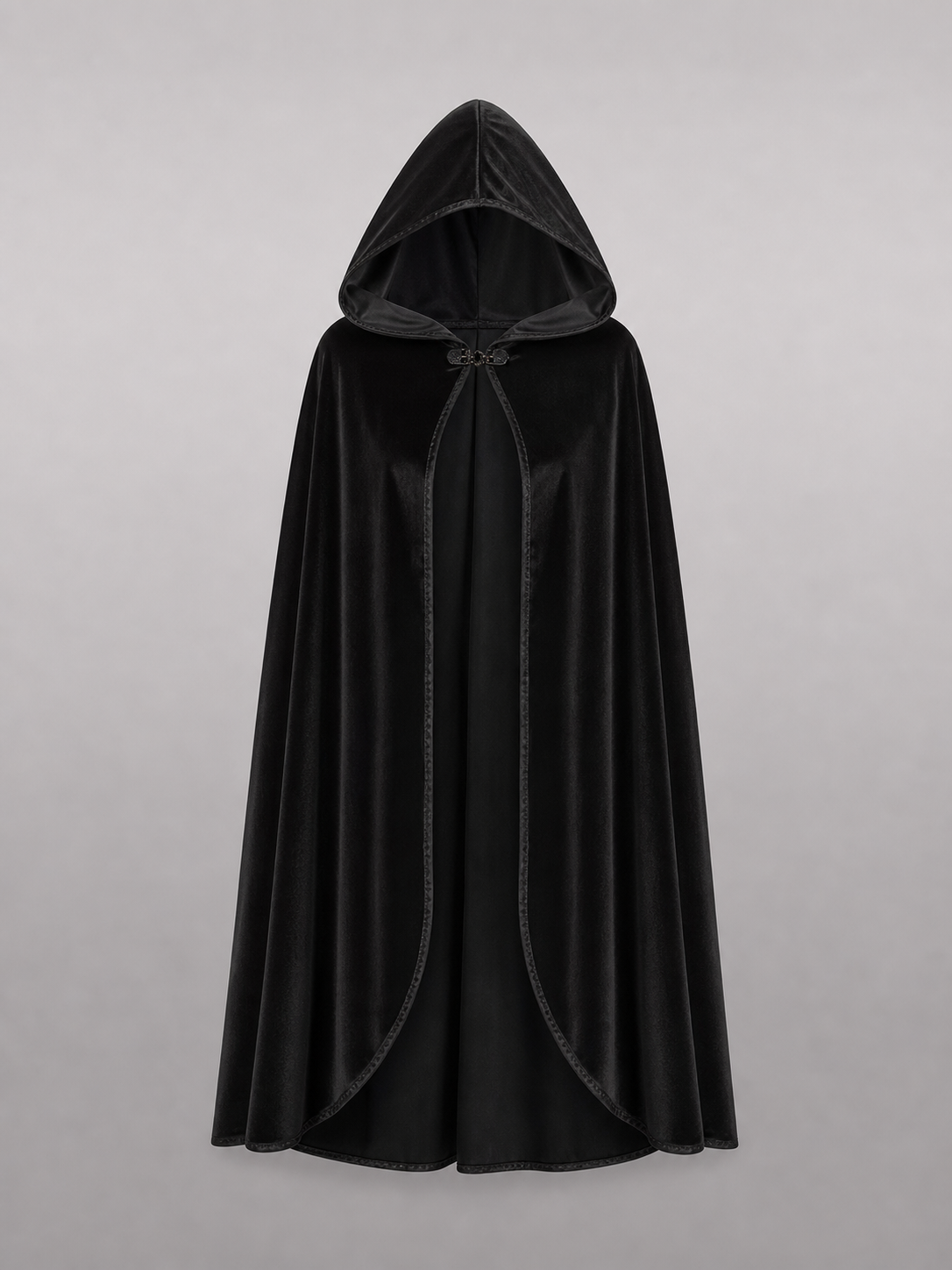 Black Hooded Carnival Cape, Flowing