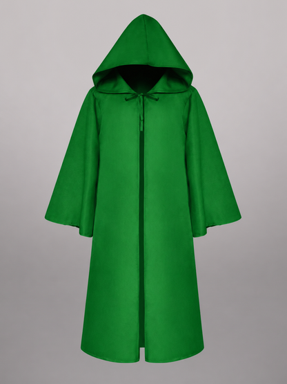Long Green Carnival Cloak with Hood
