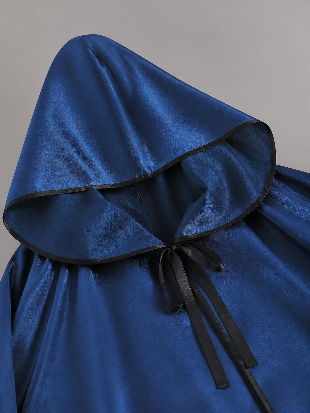 Long Blue Hooded Costume Cape