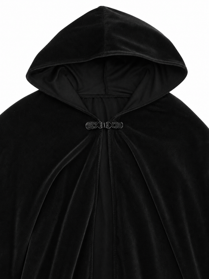 Black costume cloak with a large hood