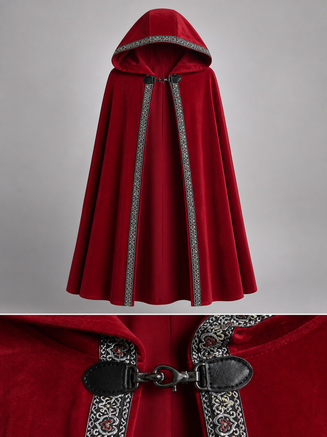 Red Hooded Carnival Cloak for Cosplay