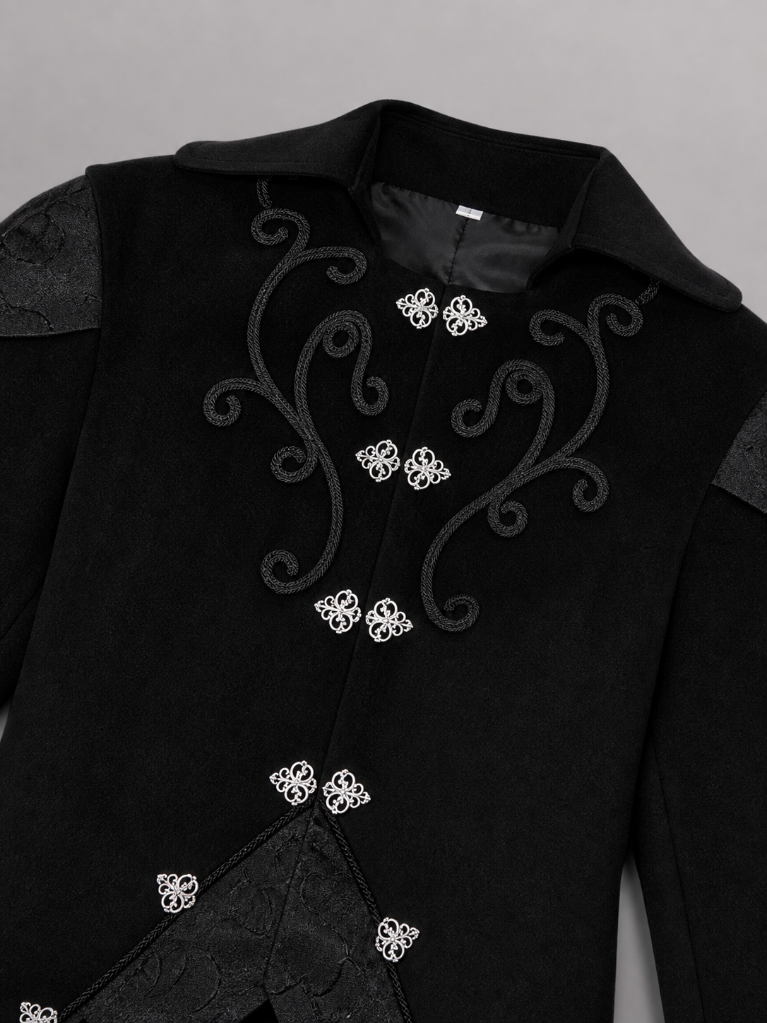 Gothic Costume Tailcoat with Silver Decoration
