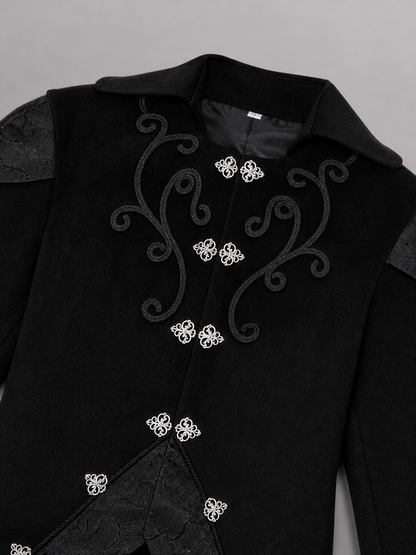Gothic Costume Tailcoat with Silver Decoration