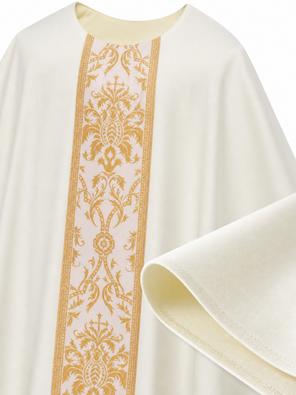 Ceremonial Ivory Cloak with Gold Ornament