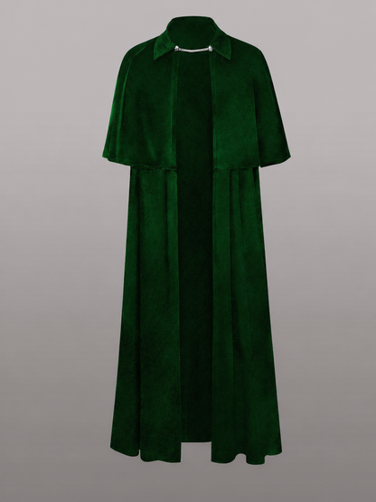 Green Carnival Cloak with High Collar