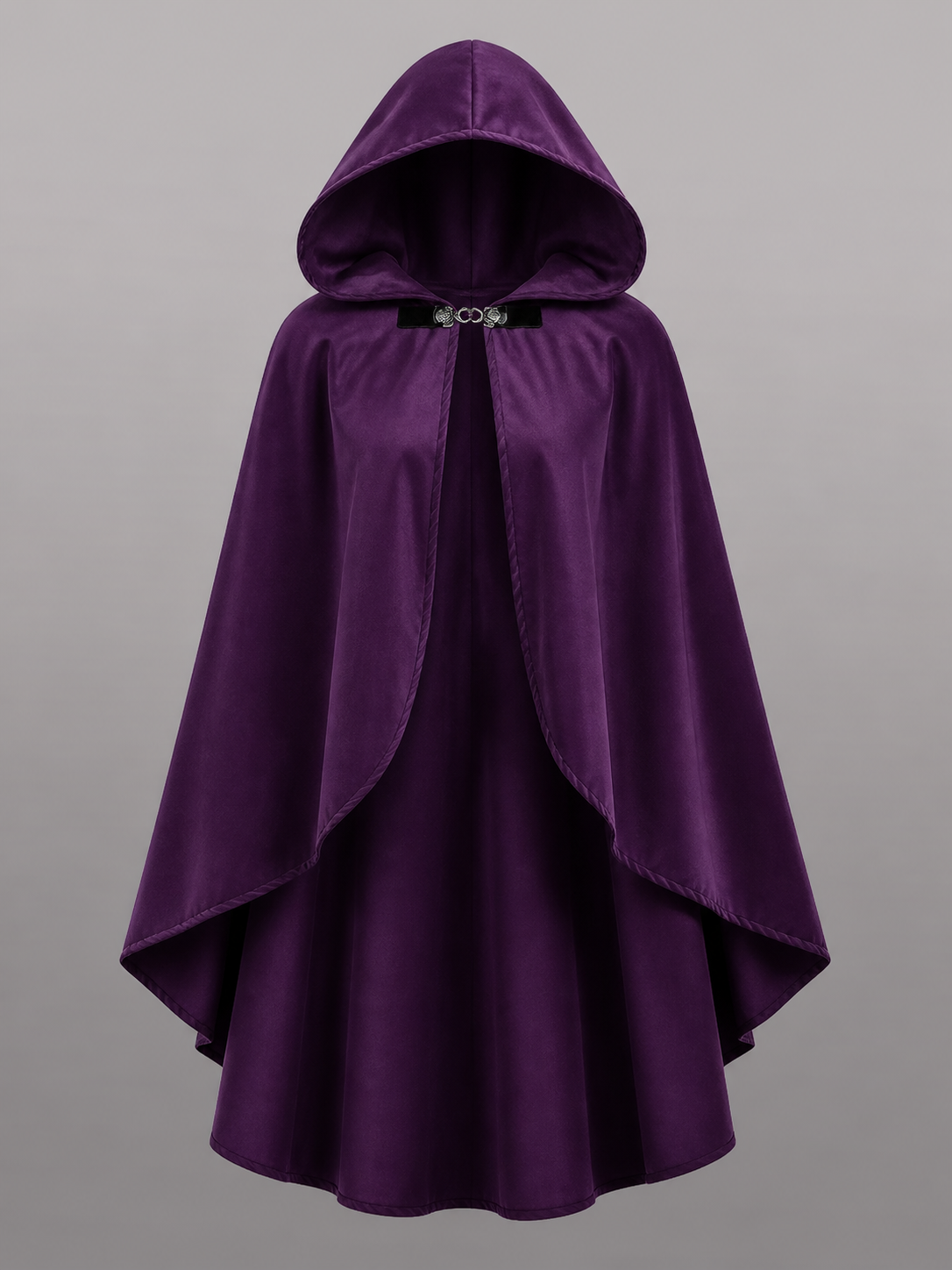 Long Purple Hooded Carnival Cloak
