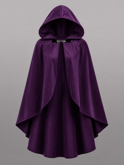 Long Purple Hooded Carnival Cloak