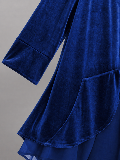 Long Dark Navy Carnival Stage Cloak