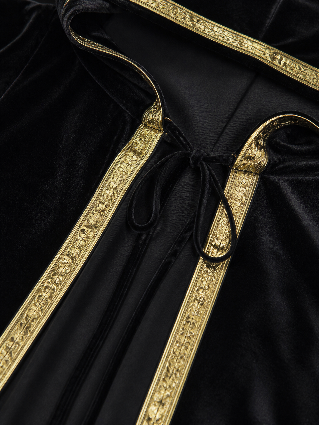 Black Hooded Medieval Carnival Cloak