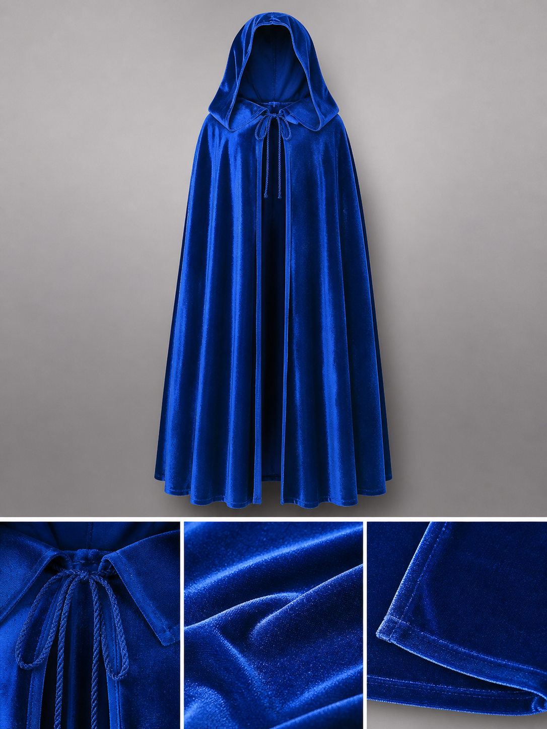 Velvet Hooded Cape, Royal Blue