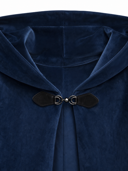 Dark Blue Hooded Costume Cloak