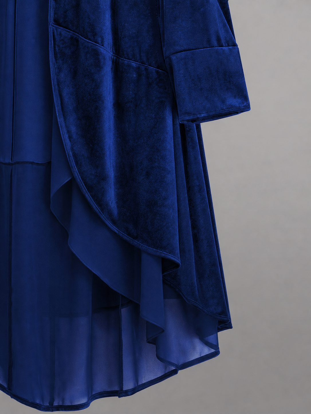 Long dark navy stage cloak