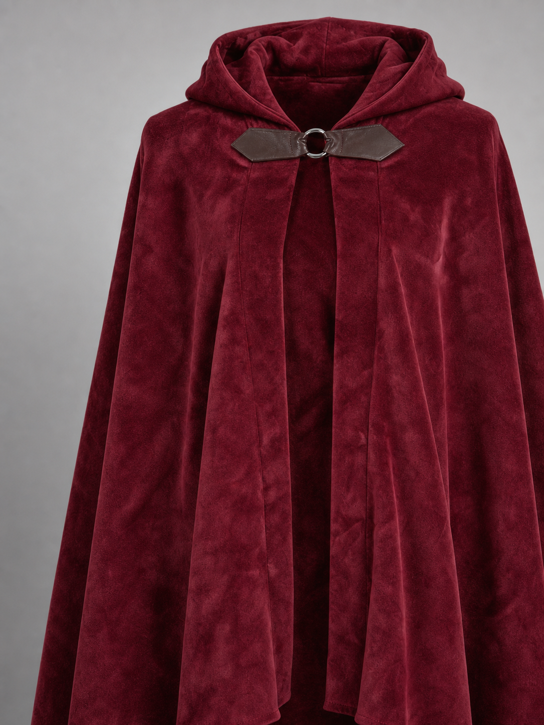 Burgundy Hooded Carnival Cloak