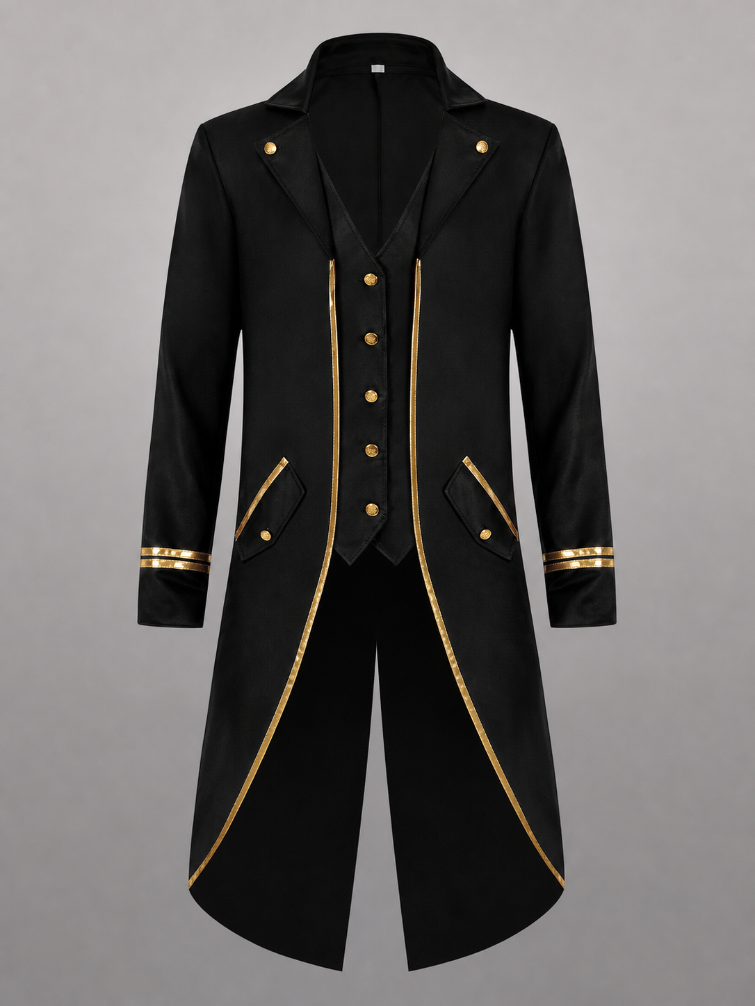 Black Costume Tailcoat with Gold Trim