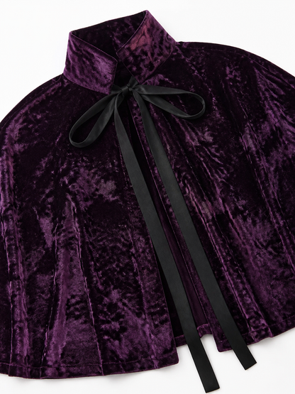 Purple Costume Cloak with High Collar