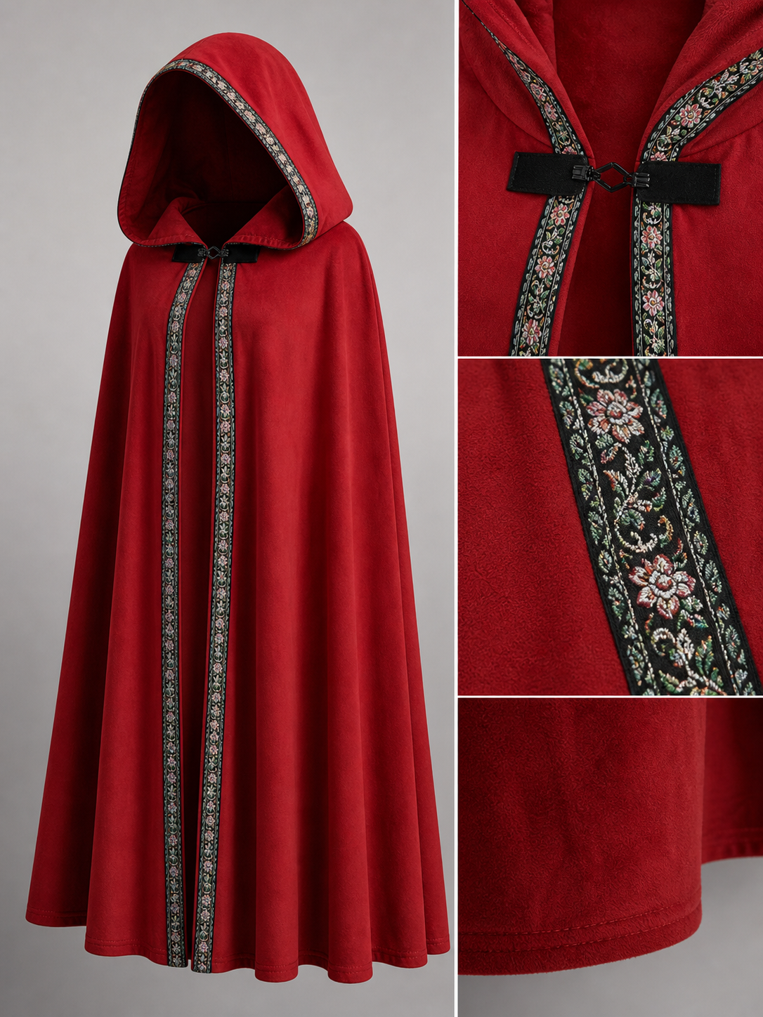 Red Hooded Carnival Cloak for Cosplay